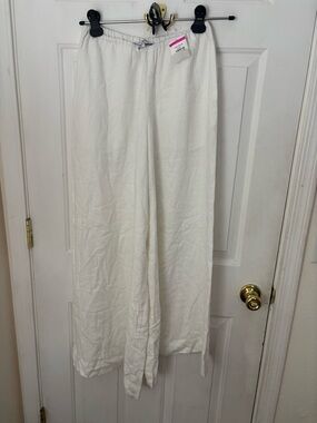 WeWoreWhat Cream Elastic Waist Wide-Leg Pants